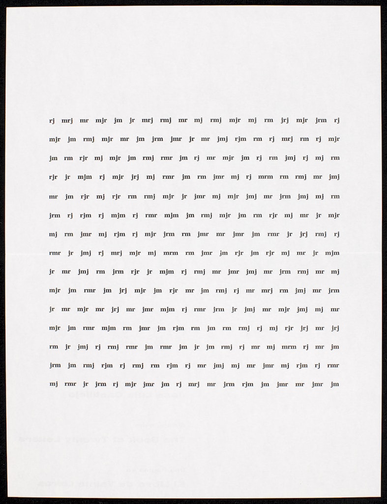 A Page from the Book of Twenty Letters