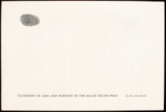 Statement of Aims and Purposes of the Black Thumb Press
