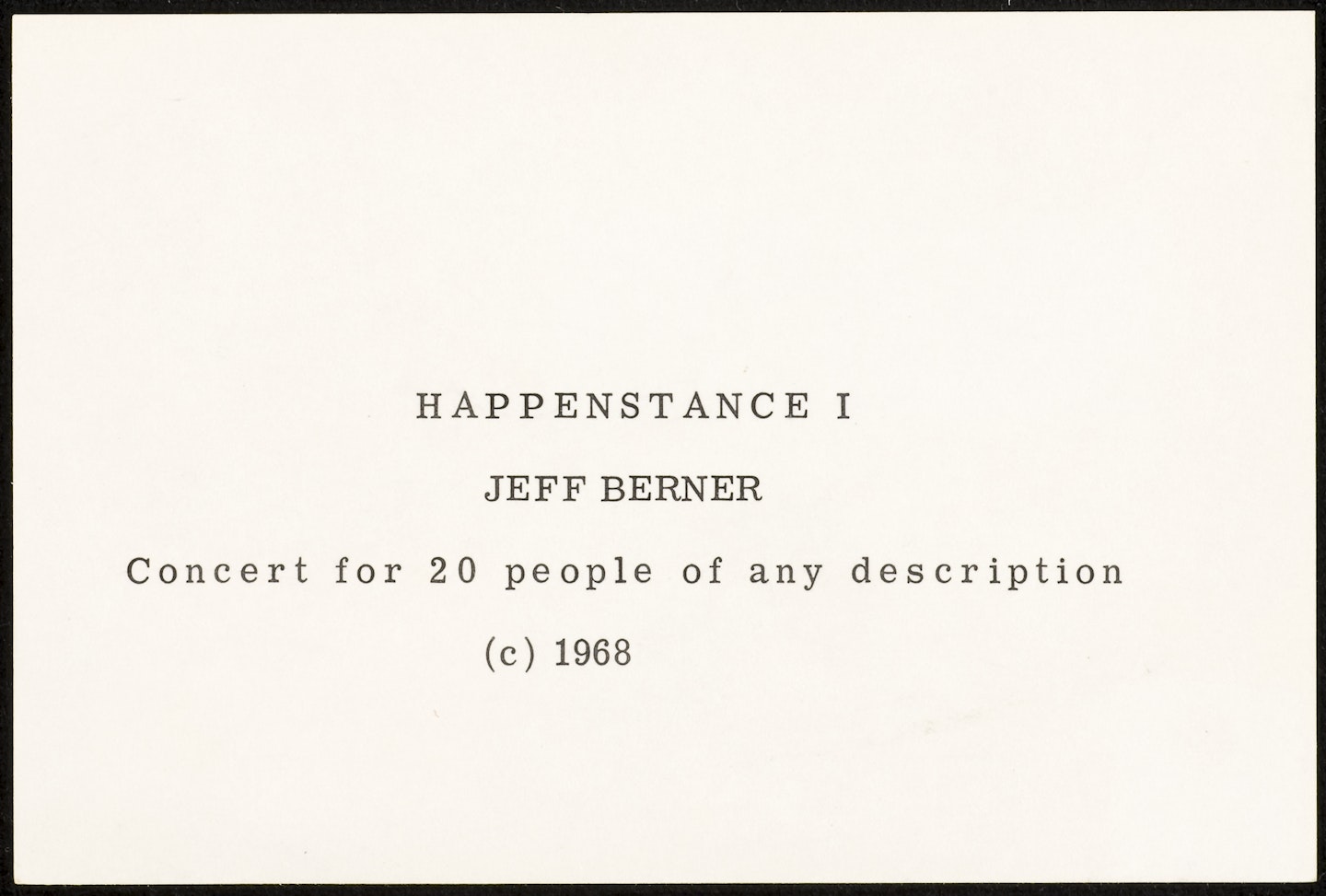 Happenstance I