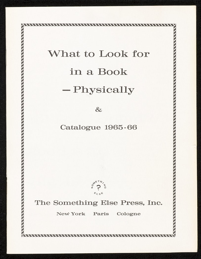 "What to Look For in a Book-- Physically" and Catalogue 1965 - 66