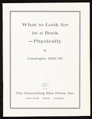 "What to Look For in a Book-- Physically" and Catalogue 1965 - 66