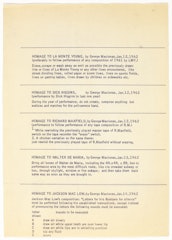 Homage to La Monte Young, Dick Higgins,  Richard Maxfield, Walter De Maria, Jackson Maclow