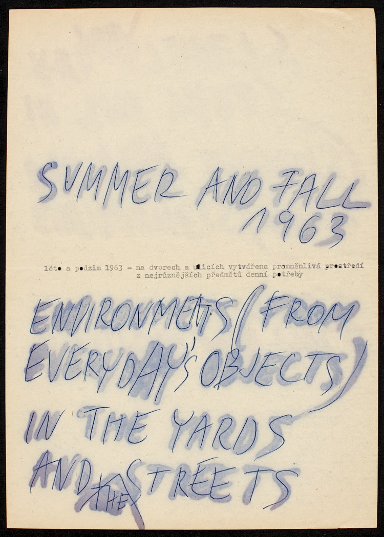 Environments (From Everyday Objects) in the Yards and the Streets