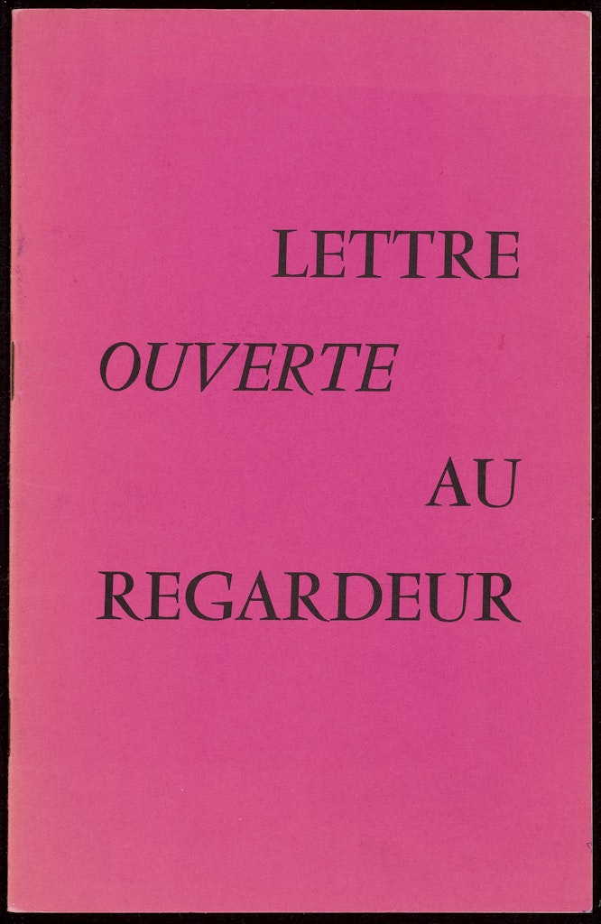 Lettre Ouverte au Regardeur