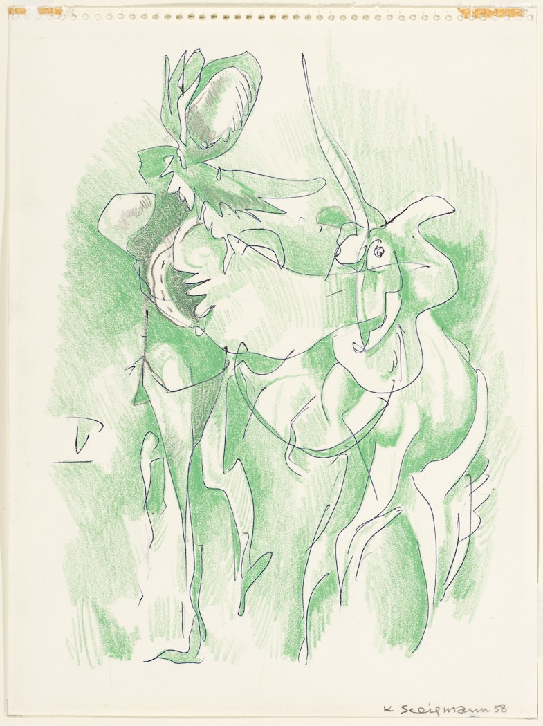 Unicorn sketch for the Menotti ballet: "The Unicorn, The Gorgon, and The Manticore"