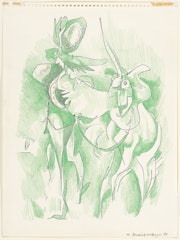 Unicorn sketch for the Menotti ballet: "The Unicorn, The Gorgon, and The Manticore"