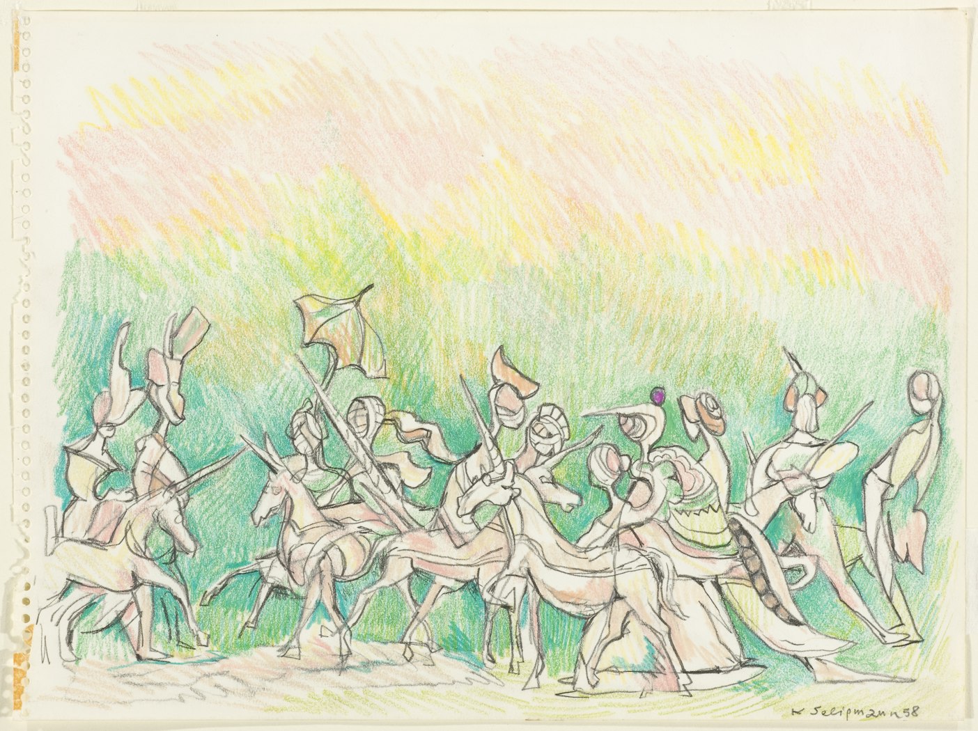 Interlude Three sketch for the Menotti ballet: "The Unicorn, The Gorgon, and The Manticore"
