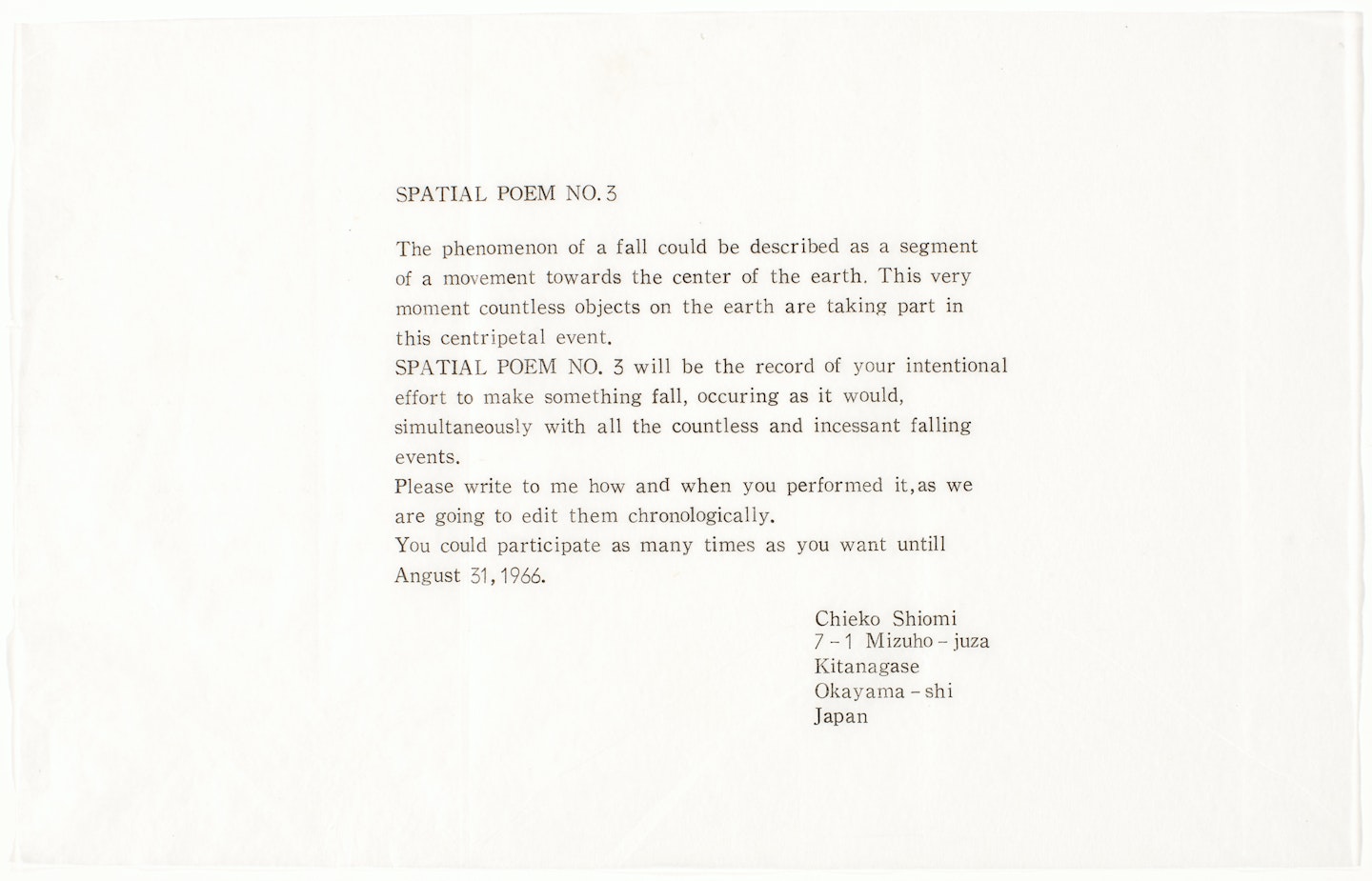 Spatial Poem No. 3