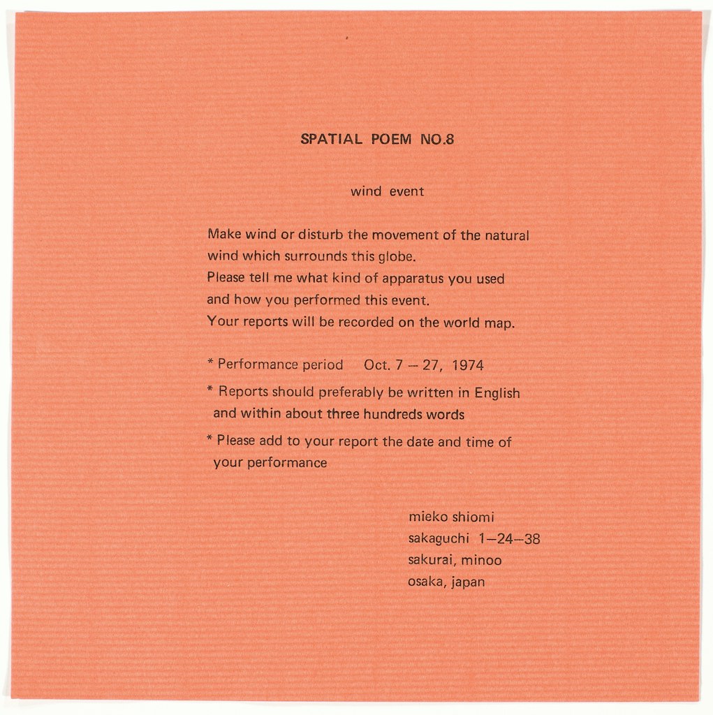 Spatial Poem No. 8/wind event
