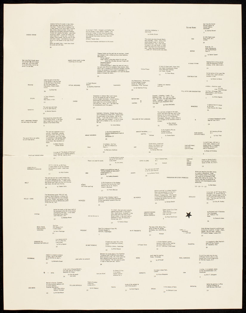 Spatial Poem No. 1/word event