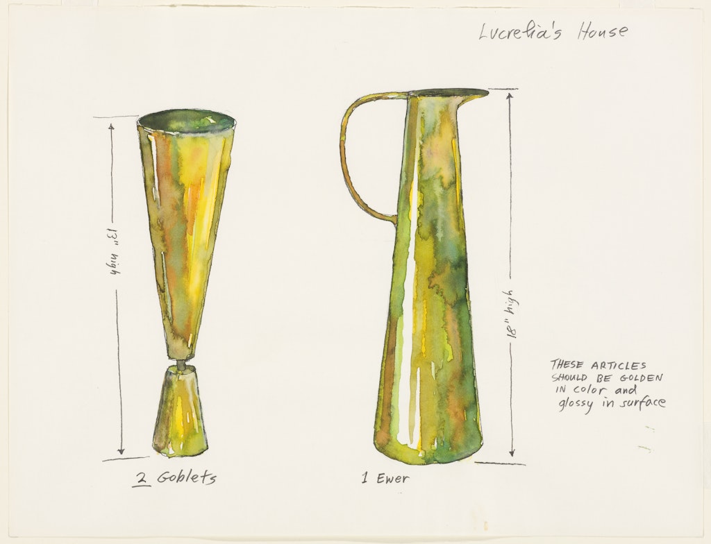 Sketch for set design for 1964 Center Opera production of 
