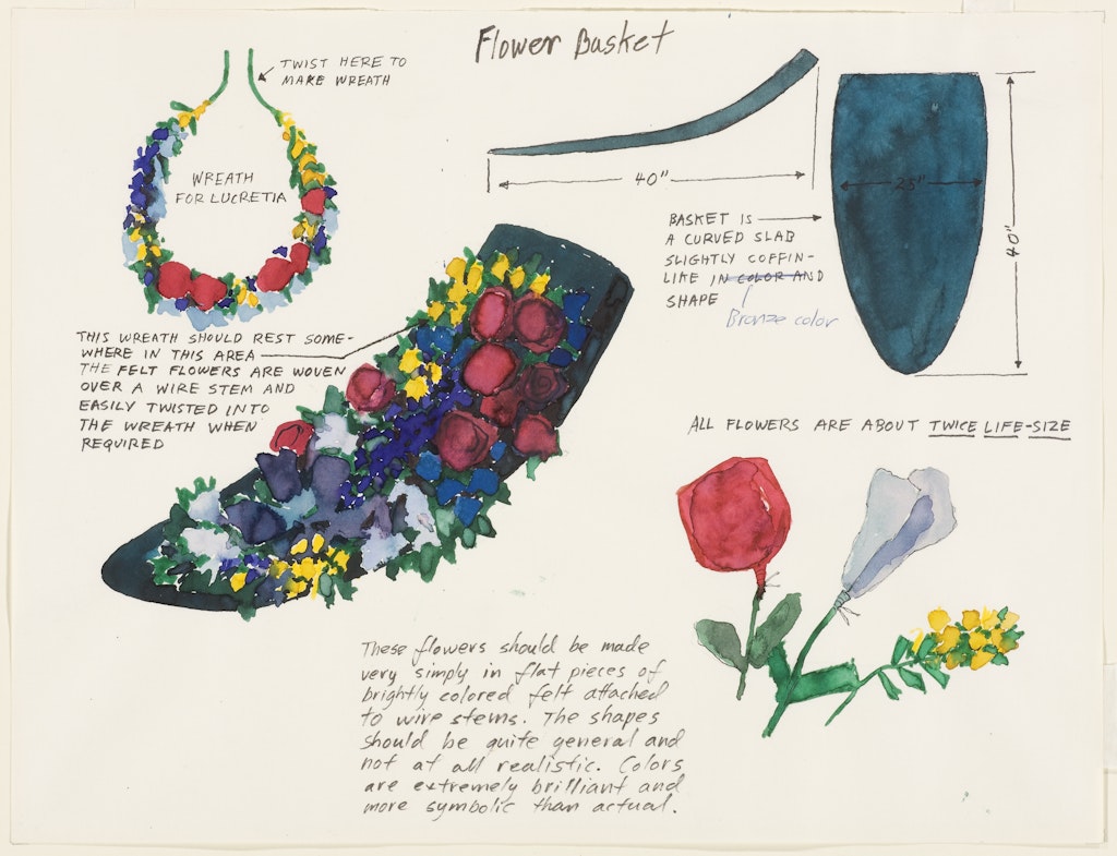 Sketch for set design for 1964 Center Opera production of 
