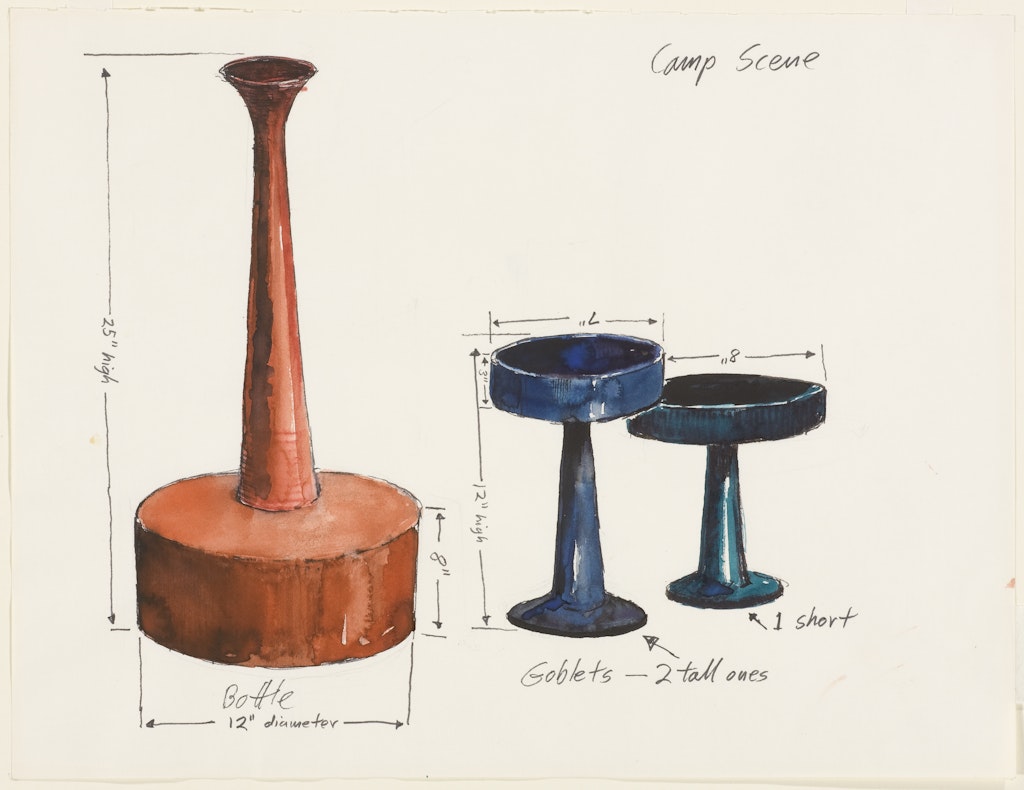 Sketch for set design for 1964 Center Opera production of 