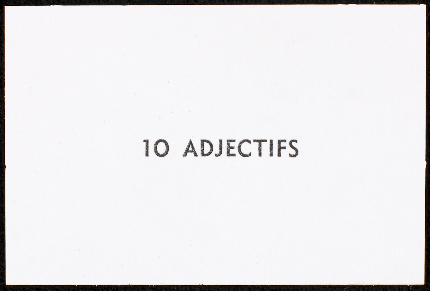 10 Adjectifs 